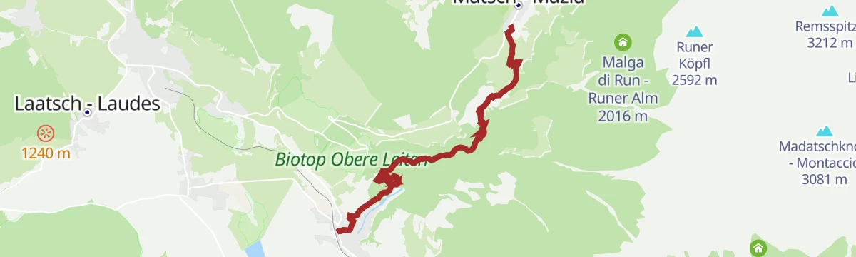 Route map: 360° Alta Venosta: Mazia - Sluderno